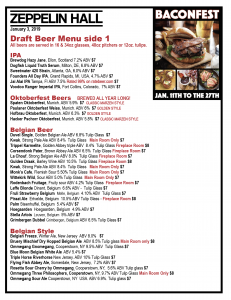 Zeppelin Hall Draft Beer Menu