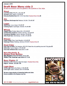 Zeppelin Hall Draft Beer Menu